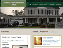 Tablet Screenshot of monroecountymemorialchapel.com